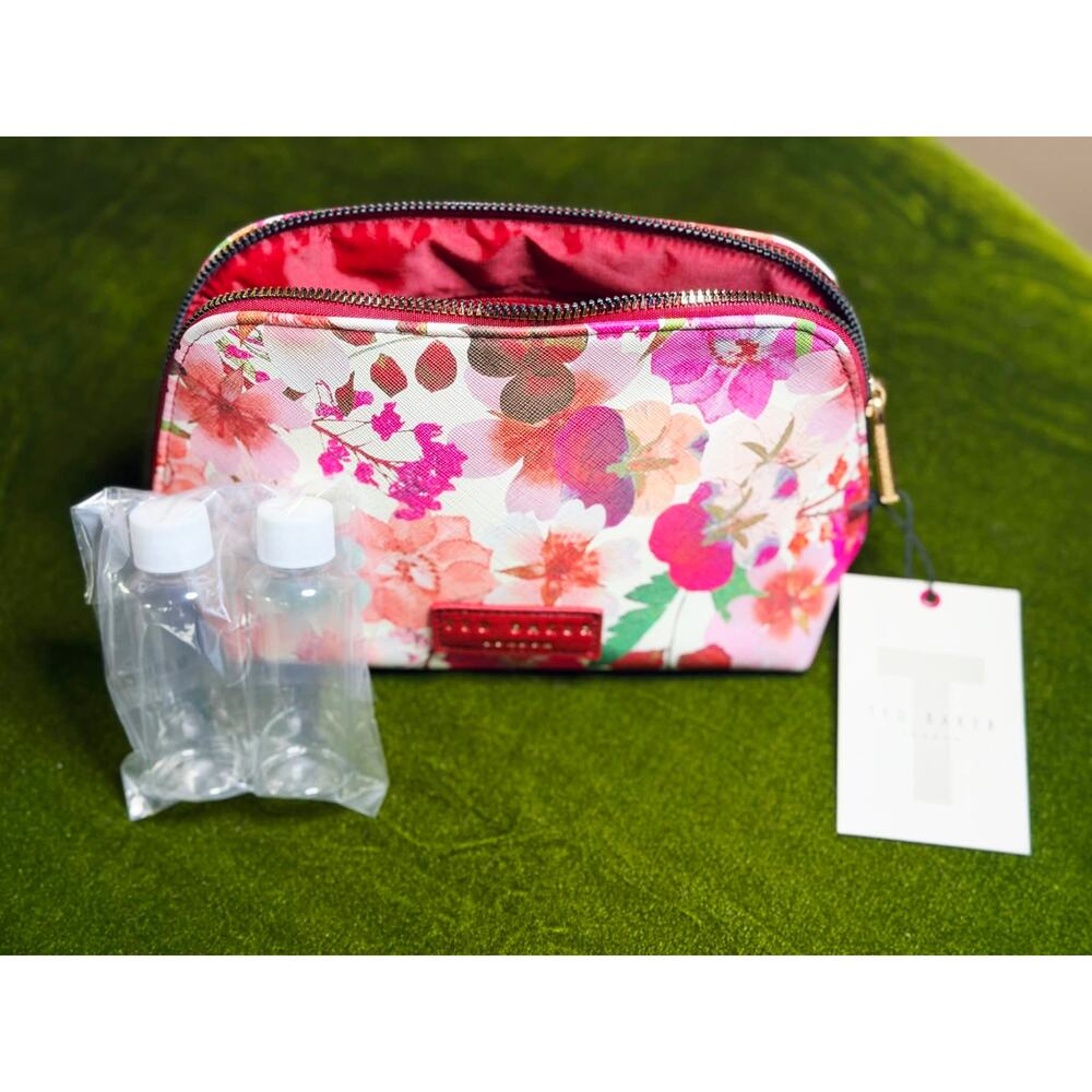 🌸 NWT Ted Baker London Floral Cosmetic Travel Bag Set | 3-Piece Pack